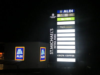 Totem sign St Michaels retail park