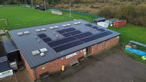 Barlows Park from the air, showing new solar panels