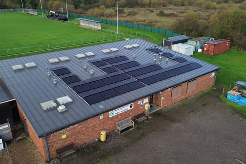 Barlows Park from the air, showing new solar panels