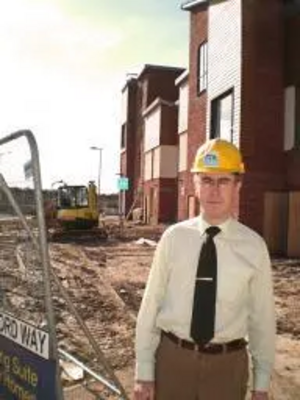 Cllr John Shaw at recent building site