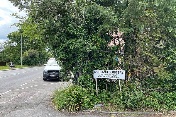 View of the road blocked