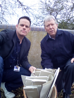 Gavin and Stuart with plaster