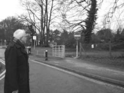 Cllr Steve Day considers the potential conflict of vehicles and pedestrians at a re-aligned campus exit road.